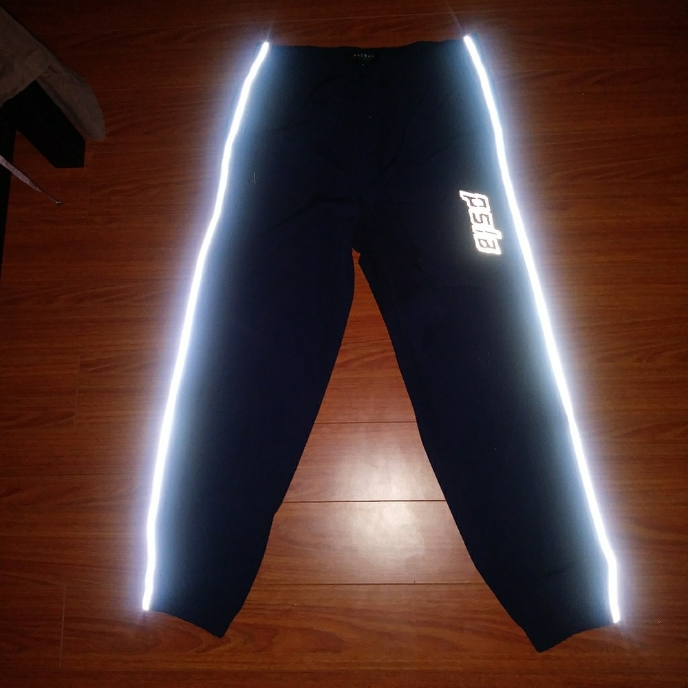 Pacsun Reflective Navy Blue Track Pants